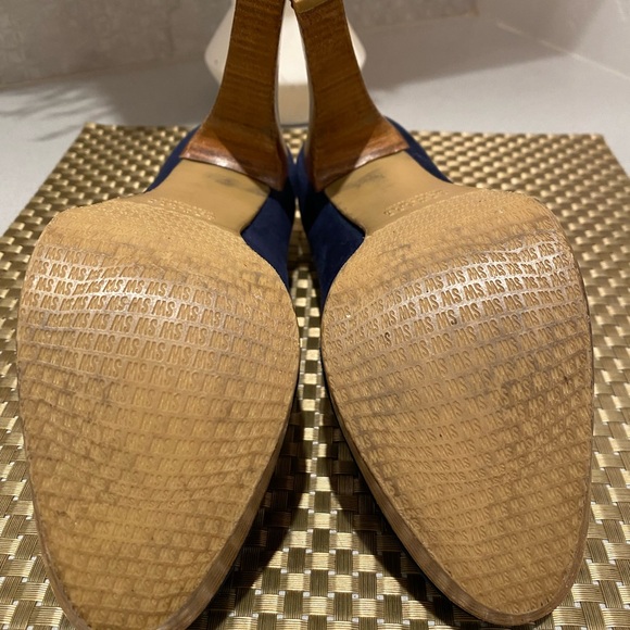 Stuart Weizman navy suede platforms size 6.5 - Picture 7 of 10